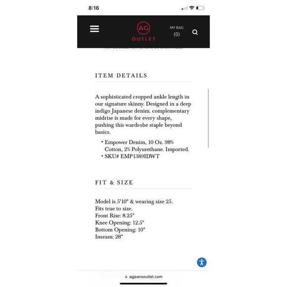 Ag Adriano Goldschmied the legging ankle skinny jeans indigo winter size 28 - Picture 2 of 10